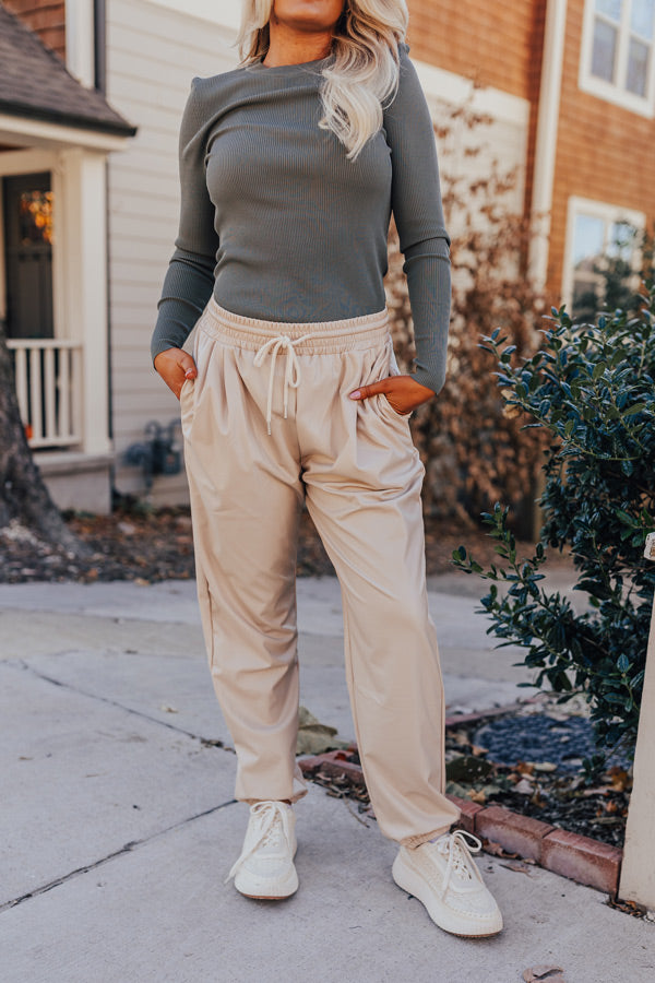 The Kennedy High Waist Faux Leather Joggers