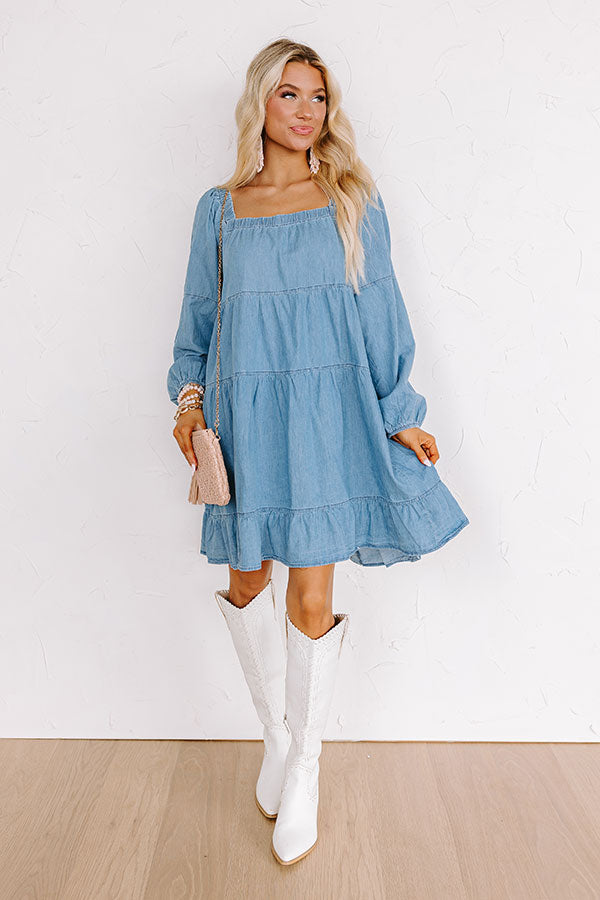 Floral Chambray Mini Dress