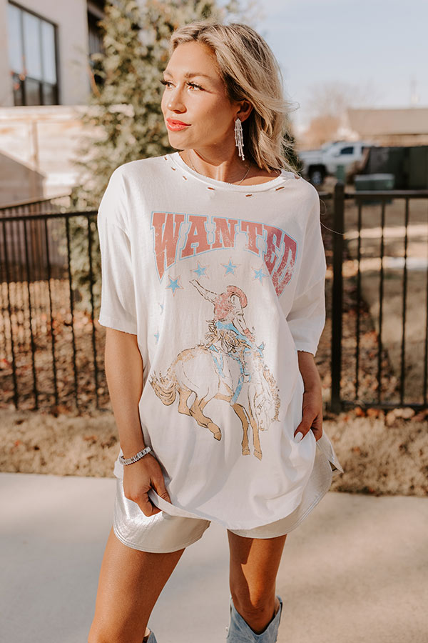 Wanted Cowboy Distressed Graphic Tee