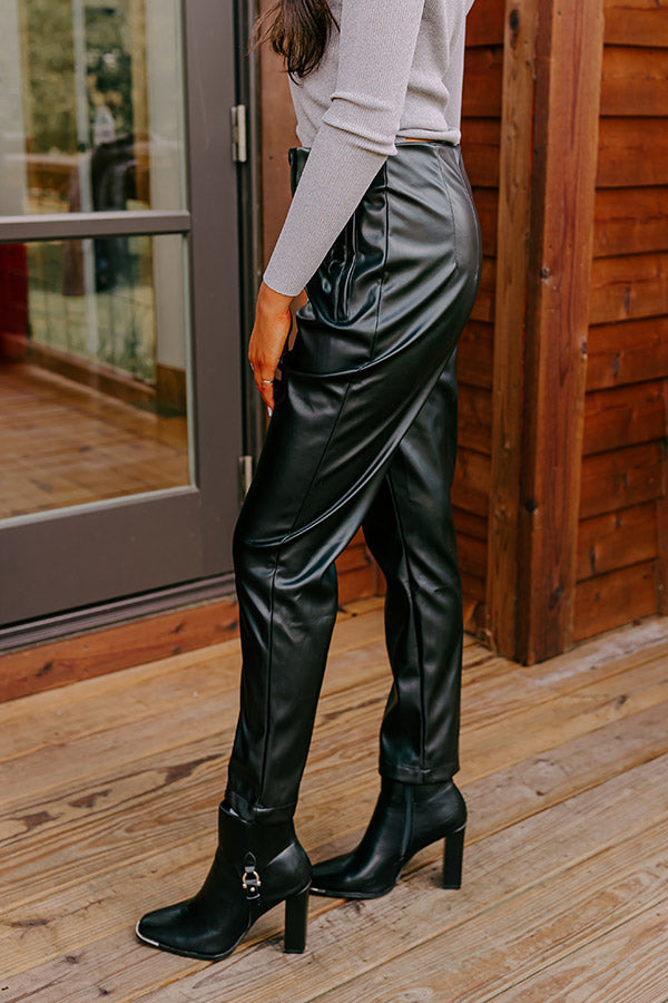 The Luna High Waist Faux Leather Trousers In Black • Impressions