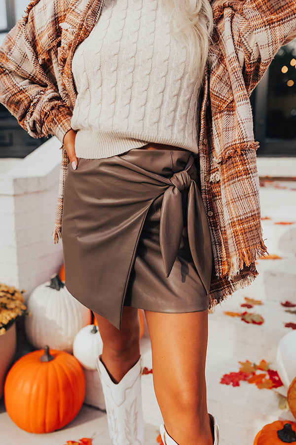 Roaming The City Faux Leather Skirt