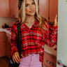 Catching Feelings Plaid Top In Pink Image - 1