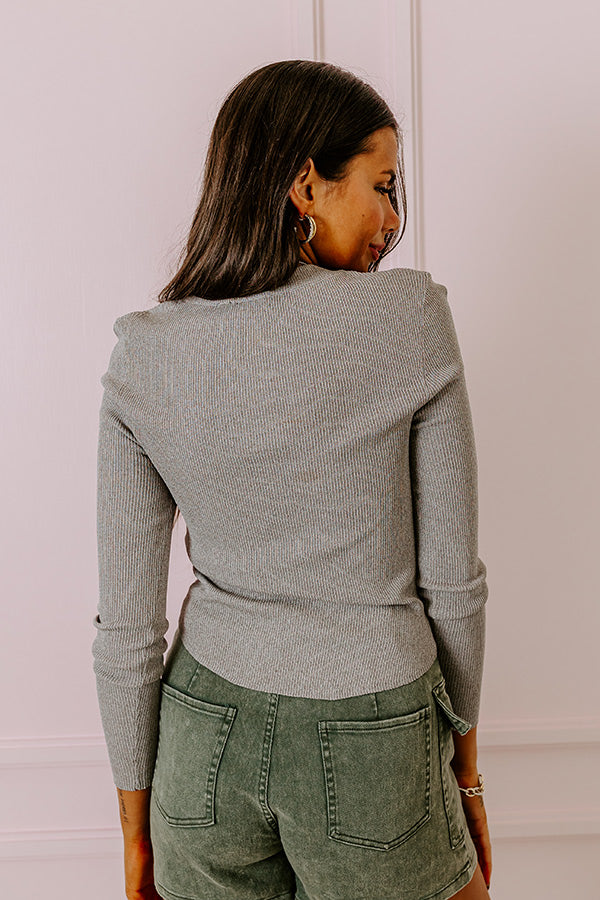 Dreamer knit top - dusty blue main image 1