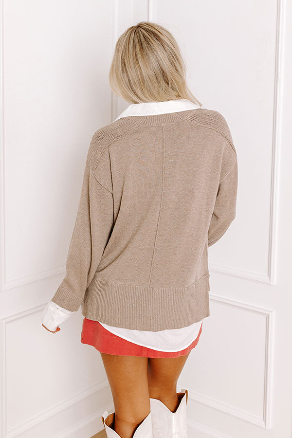 Early Start Sweater Top In Taupe Image - 4