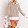 Early Start Sweater Top In Taupe Image - 1