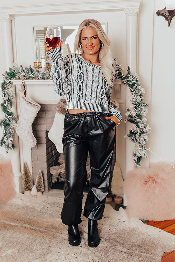 The Aubrey High Waist Faux Leather Pants In Black