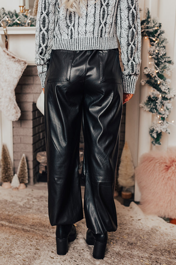 The Aubrey High Waist Faux Leather Pants In Black Image - 3