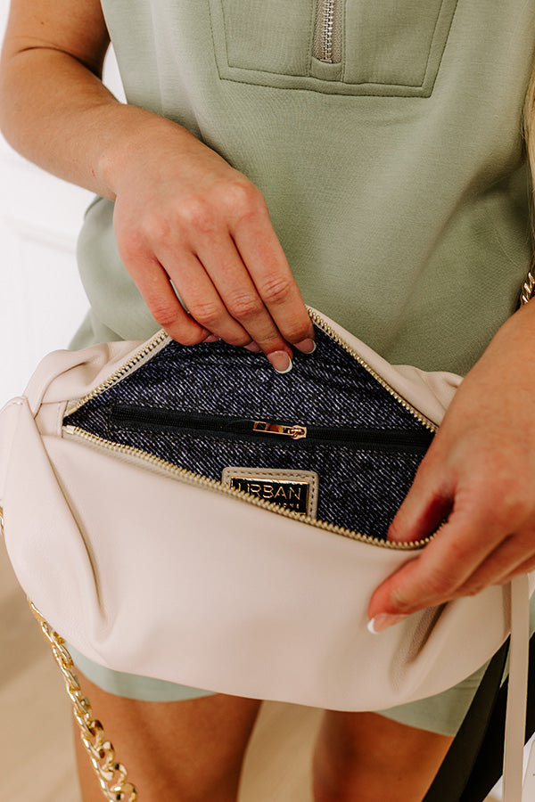 Modern Muse Faux Leather Fanny Pack In Cream Image - 3