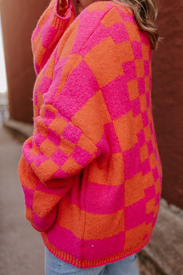 Pink Checkered Cardigan main image 1