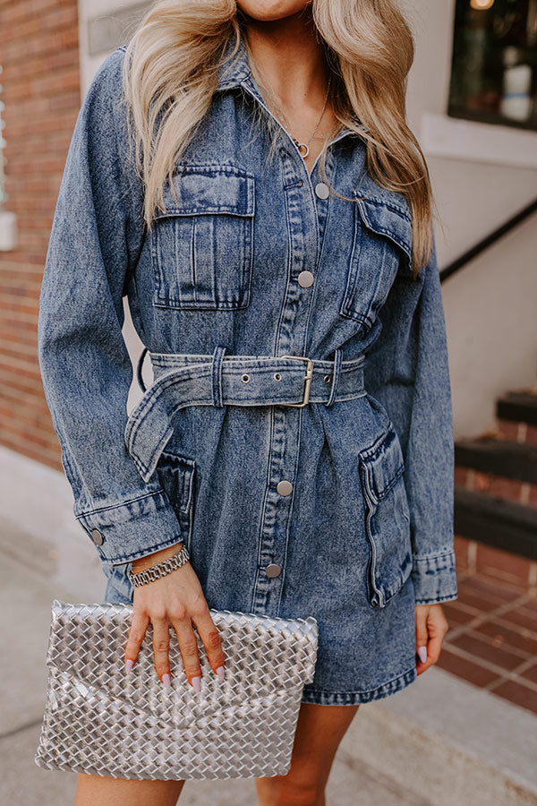 Filled With Hope Denim Dress Image - 3