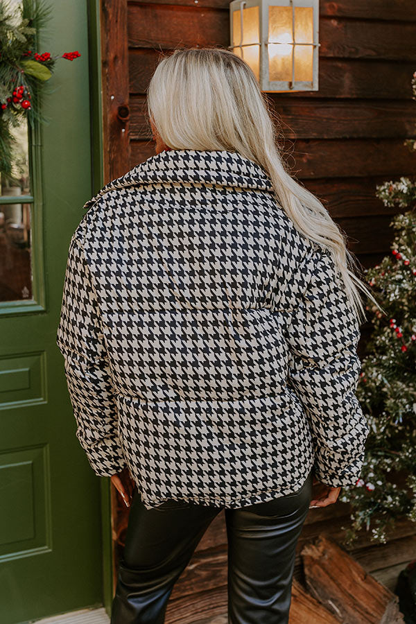 On The Way Houndstooth Puffer Jacket