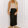 The Freda High Waist Cargo Midi Skirt in Black Image - 1