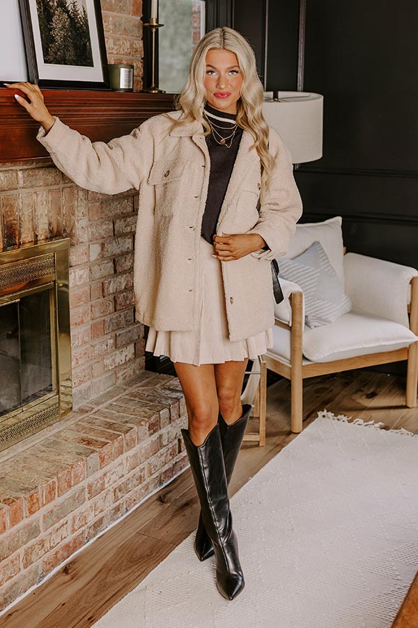 Cozier Than Ever Sherpa Jacket in Light Iced Latte Image - 1