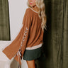 Crisp Fall Lace Up Shift Top Image - 1