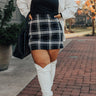Cafe Patio Plaid Skirt in Black Curves Image - 1