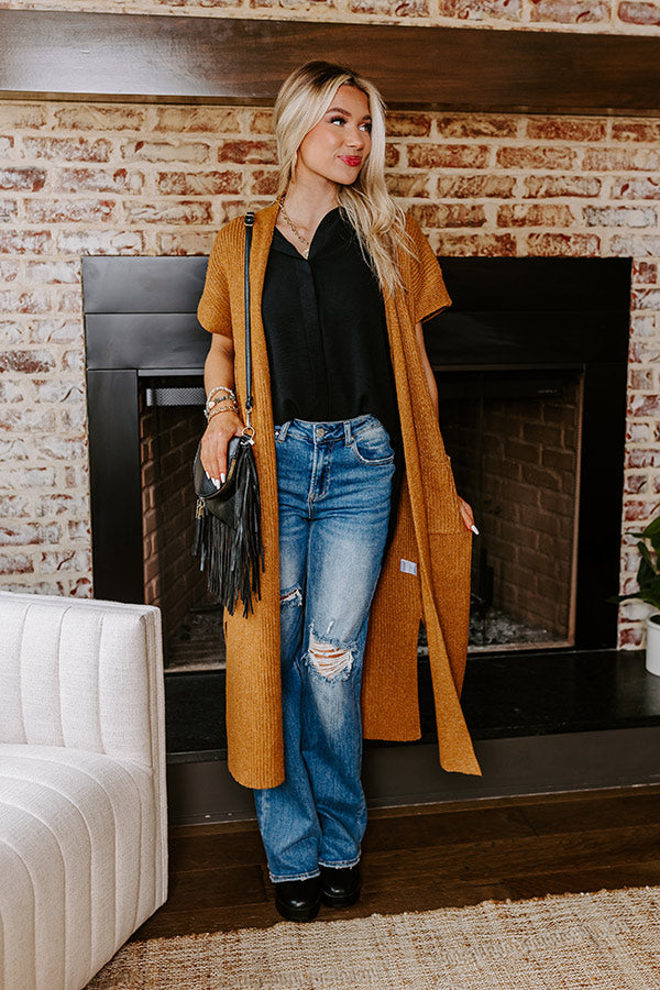 Autumn Vibes Ribbed Duster Cardigan