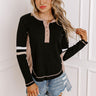 Adorable Vibes Henley Top In Black Image - 1