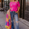 Best Luck Ever Sweater Top In Fuchsia Image - 1