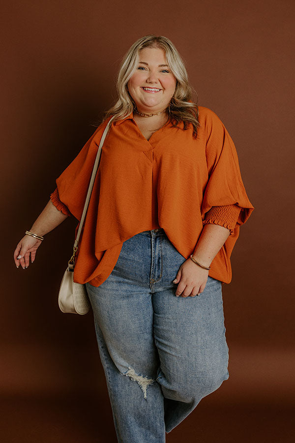 Luxe Lane Shift Top In Pumpkin Curves Image - 1