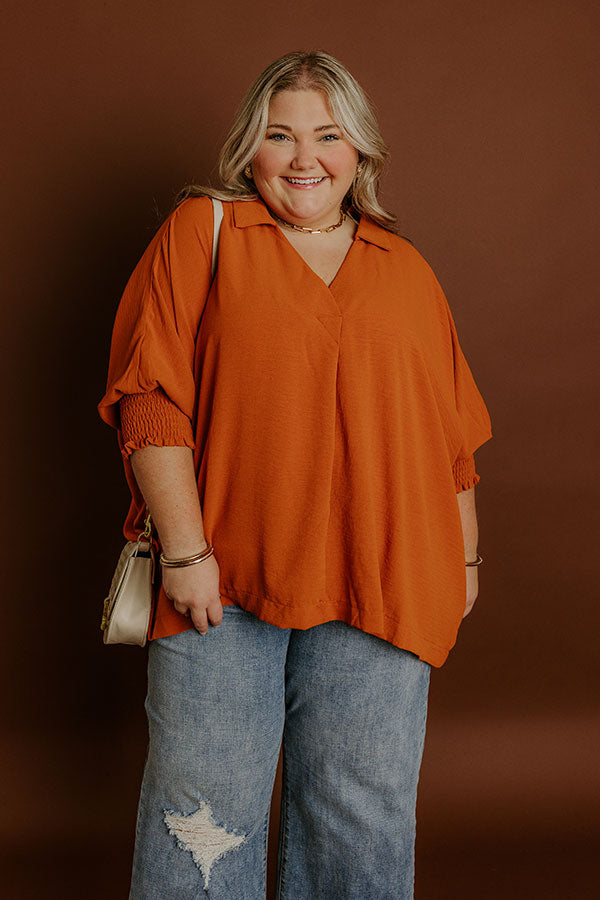 Luxe Lane Shift Top In Pumpkin Curves Image - 2
