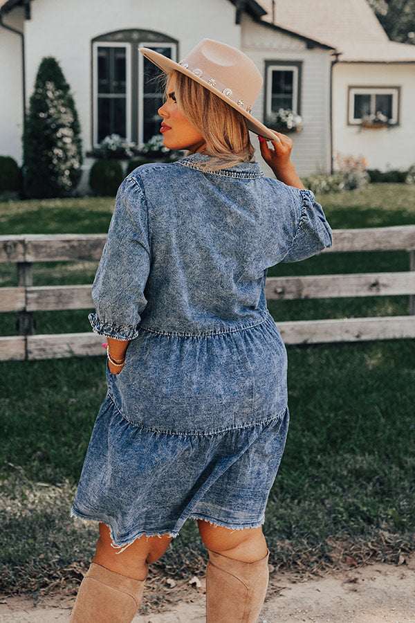 Manifest It Denim Shift Dress Curves Image - 3