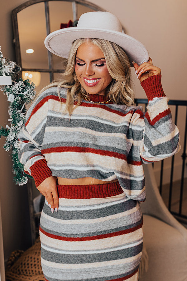 Mulled Wine Stripe Sweater Curves