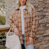 Start The Bonfire Embellished Plaid Jacket in Chocolate Image - 1