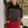 Once In A Lifetime Satin Top In Black Curves Image - 1