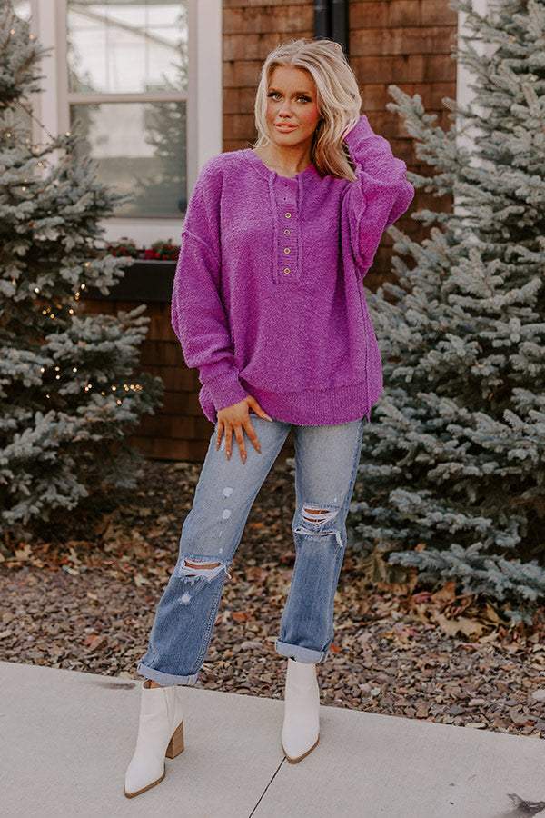 Rushing Winds Oversized Knit Sweater In Orchid