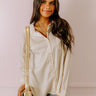 Elite Elegance Satin Button Up In Cream Image - 1