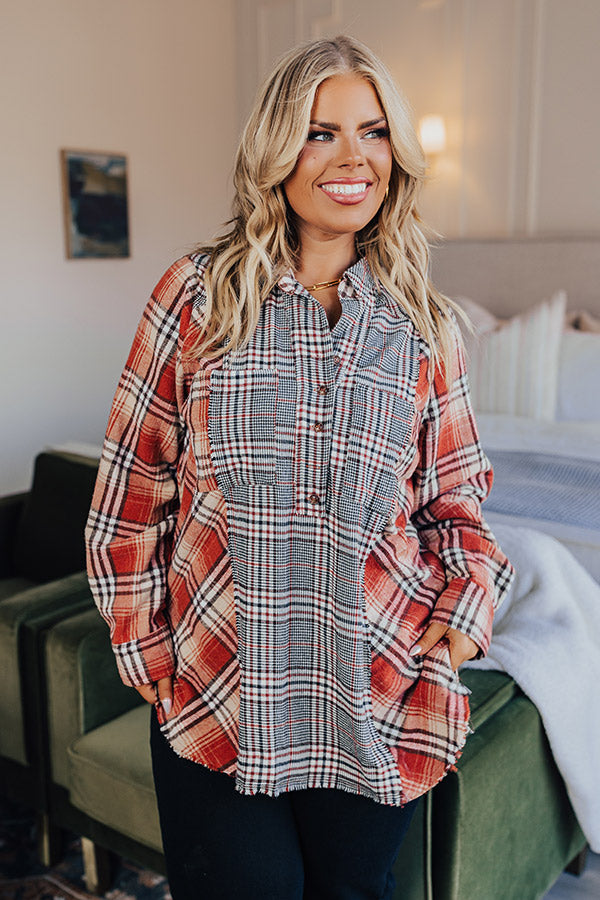 Fall Sunset Flannel Tunic Curves