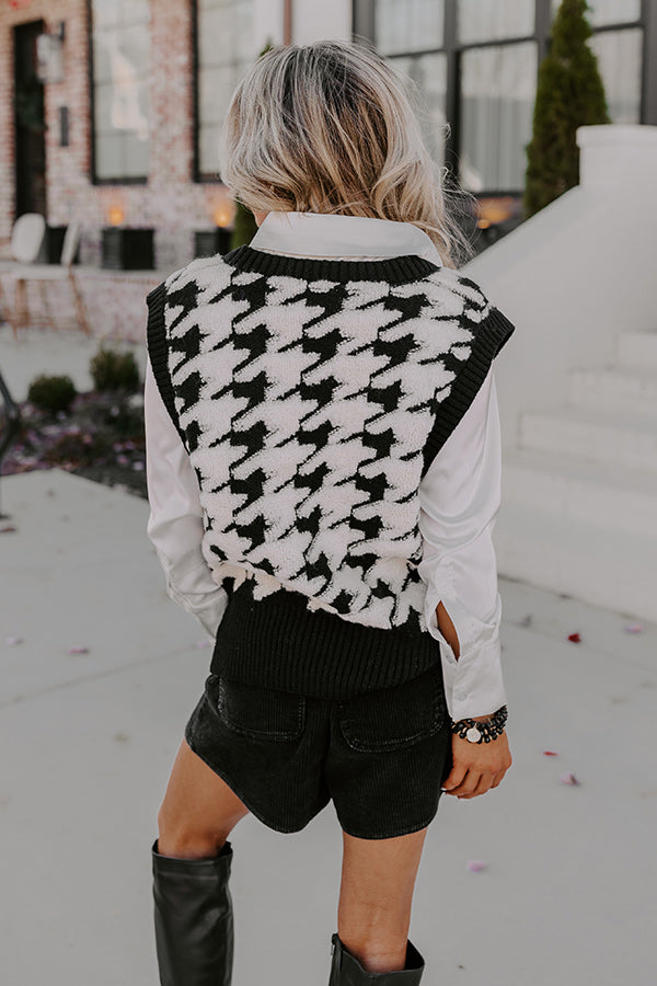 Styling Houndstooth Knit Vest Diane Vest In Italian Houndstooth