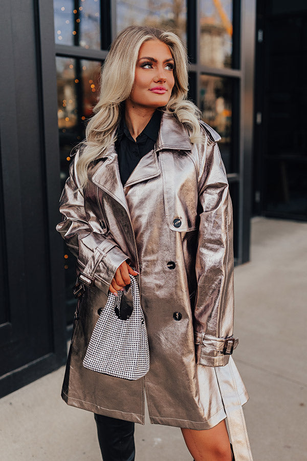 Sparkle surface trench coat
