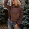 Fall Leaves Chenille Sweater In Mocha Image - 1