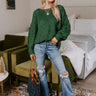 Cozy Callings Knit Sweater in Hunter Green Image - 1