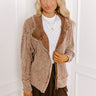 Autumn Vibes Waffle Knit Jacket In Taupe Image - 1