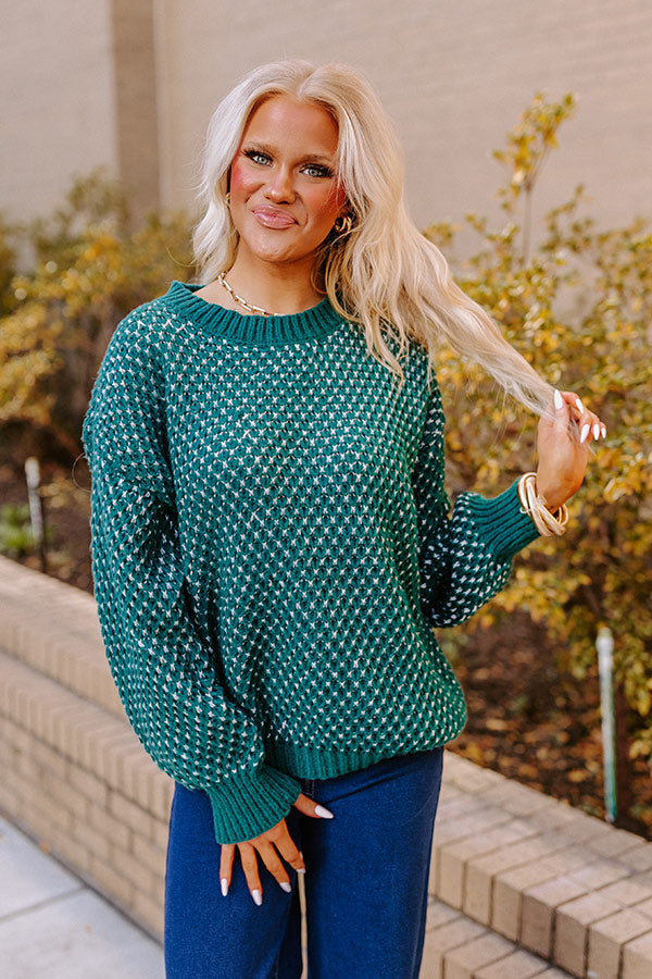 Mountain View Knit Sweater In Hunter Green