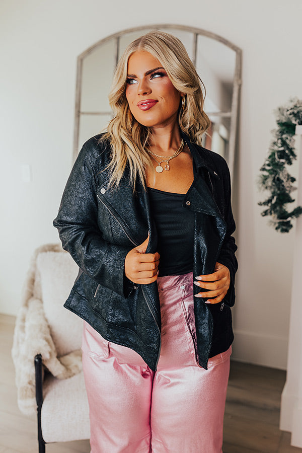 Bring The Party Faux Suede Jacket Curves