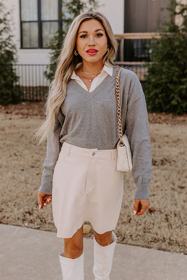 Sincerely Snuggly Sweater Top in Grey • Impressions Online Boutique