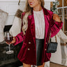 Luxe Lane Velvet Blazer In Wine Image - 1