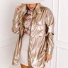 Sip Of Champagne Faux Leather Button Up Image - 1