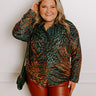 Modern Muse Velvet Burnout Top in Teal Curves Image - 1