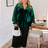 Statement Maker Velvet Top In Hunter Green Curves Image - 1