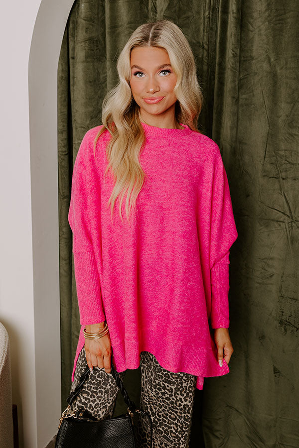 Call Me Cutie Shift Sweater in Hot Pink Image - 1