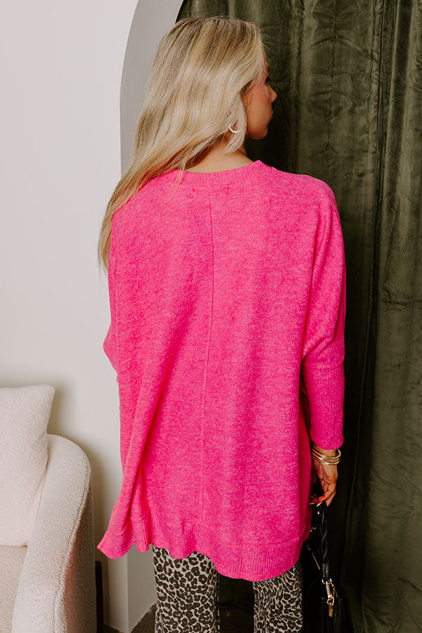 Call Me Cutie Shift Sweater in Hot Pink Image - 4