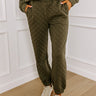 Paris Mornings Quilted Joggers In Dark Sage Image - 1