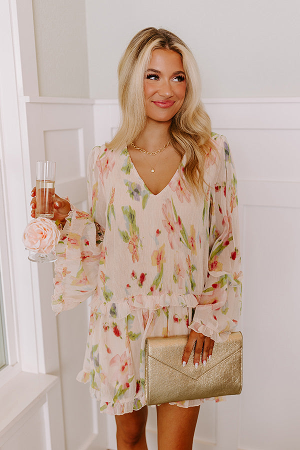 The Carrigan Pleated Floral Mini Dress
