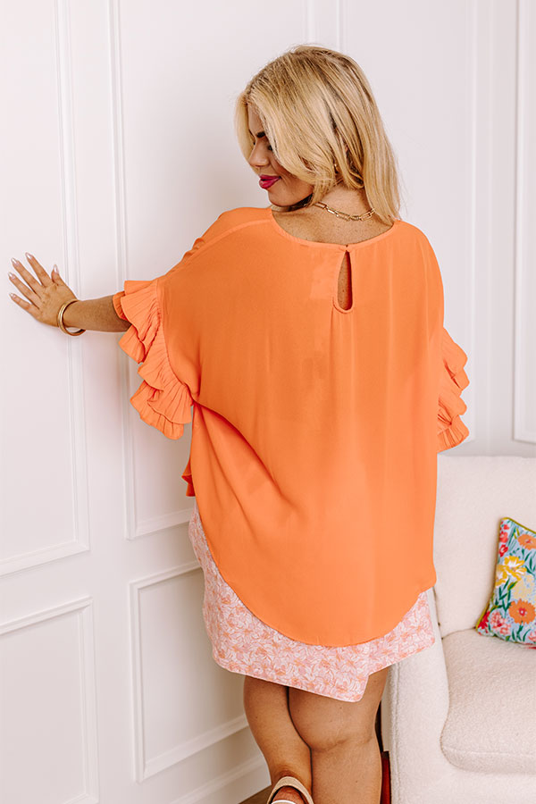 Margarita Date Shift Top in Orange Curves Image - 4