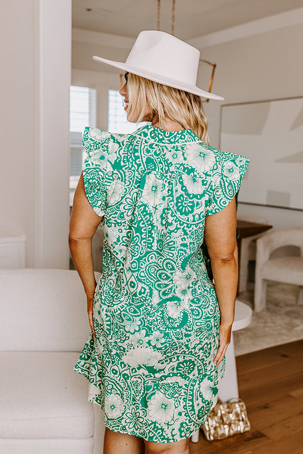 Hello Lovely Floral Dress In Emerald Curves Image - 3
