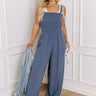 Gather The Courage Smocked Jumpsuit In Blue Curves Image - 1
